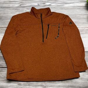 Eddie Bauer Mens XXL Orange Pullover Jacket 1/2 Zip First Ascent Fleece Sweater